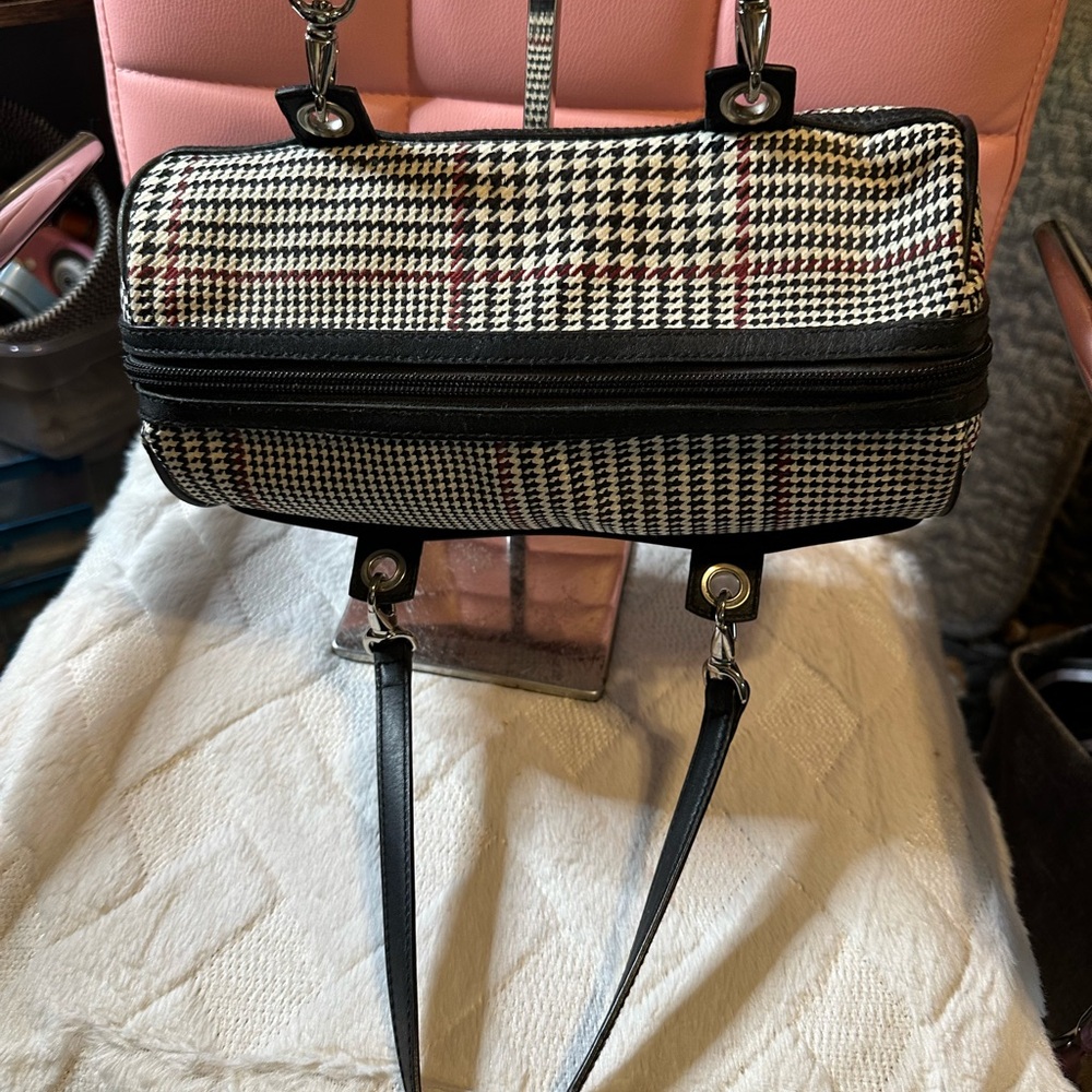 Ralph Lauren Black and White Houndstooth Shoulder Bag - Picture 2 of 4
